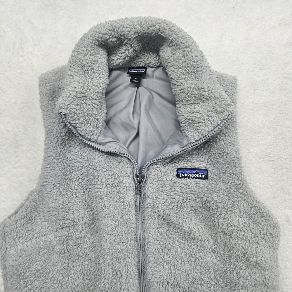 Patagonia Los Gatos Fleece Vest Gray Full Zip High Pile Women Small 25216